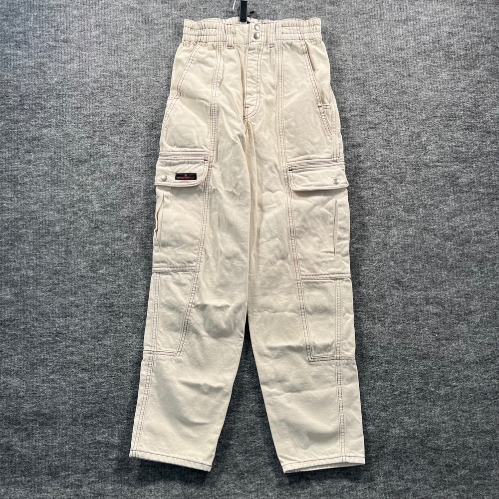 BDG Urban Outfitters Relaxed Skate Jean Cream Cargo Pants Size 25 6458